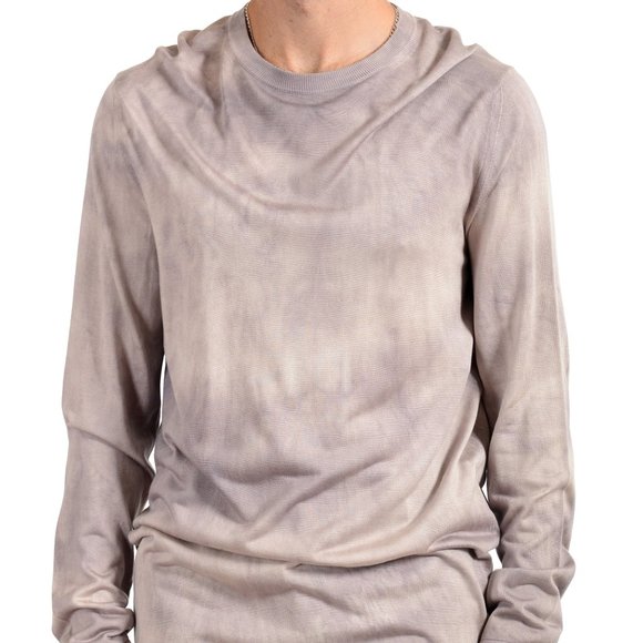 Versace Men's 100% Silk Crewneck Oversized Sweater